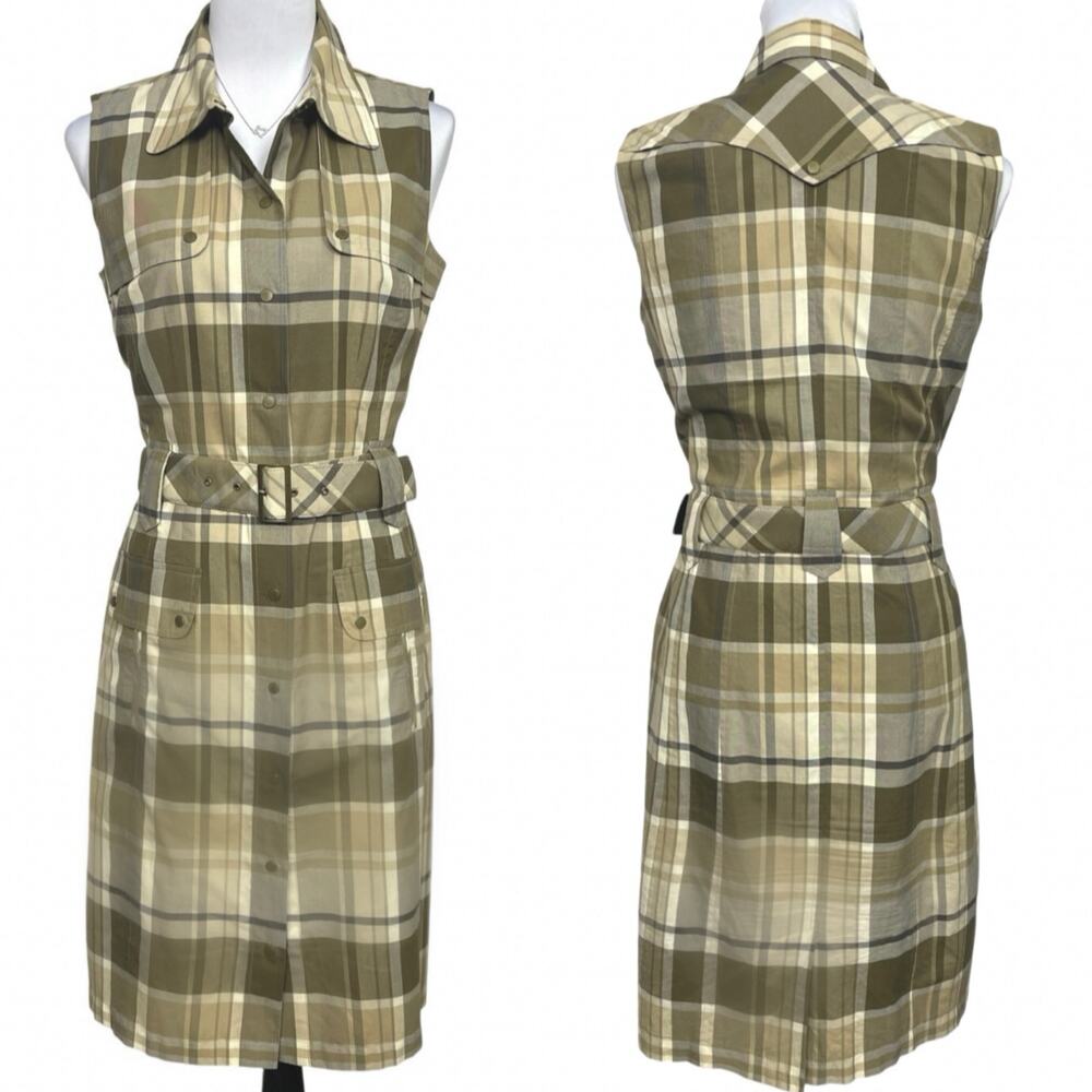 EUC - Talbots Plaid Belted Shirt Dress